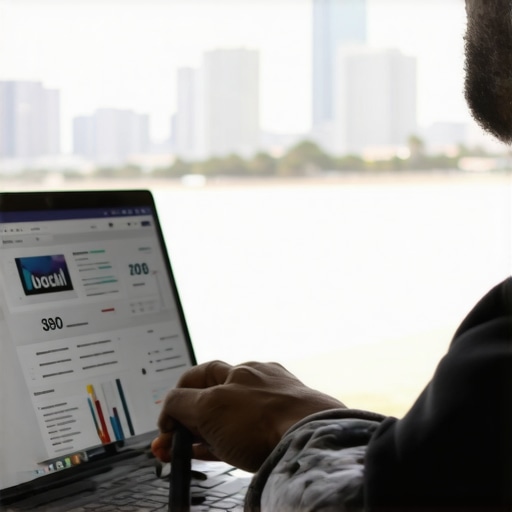 Person researching local SEO strategies for Long Beach on laptop