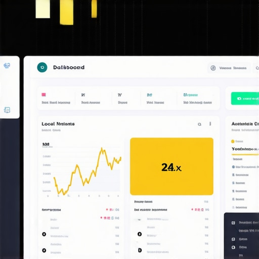 Dashboard with graphs and charts showing Long Beach local search trends