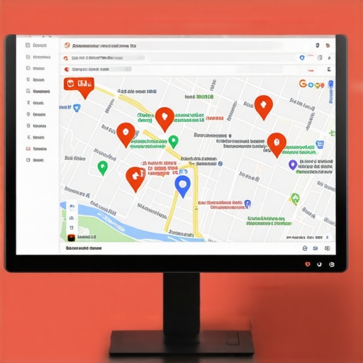 Optimized Google Maps Listing for Long Beach Business Google Maps listing on a computer screen showing local business details with positive reviews.