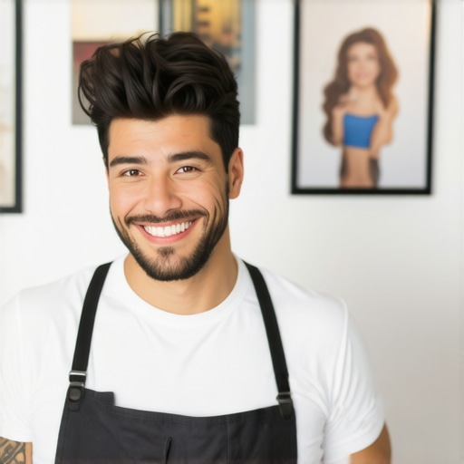 Business owner updating Google My Business profile with reviews and photos in Long Beach