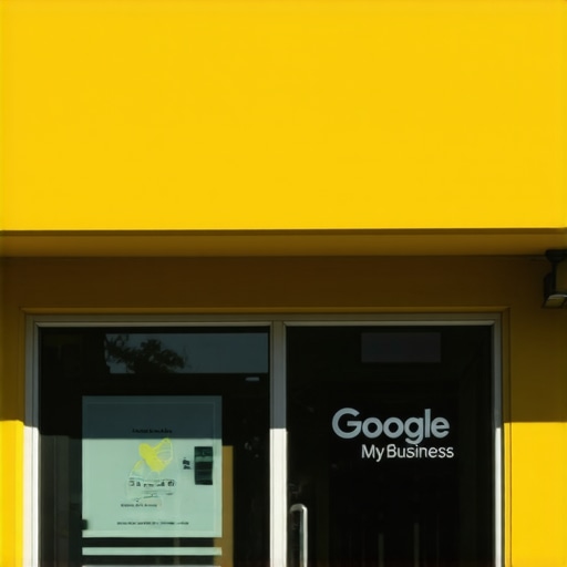 A storefront in Long Beach displaying Google My Business signage, well-lit and welcoming.