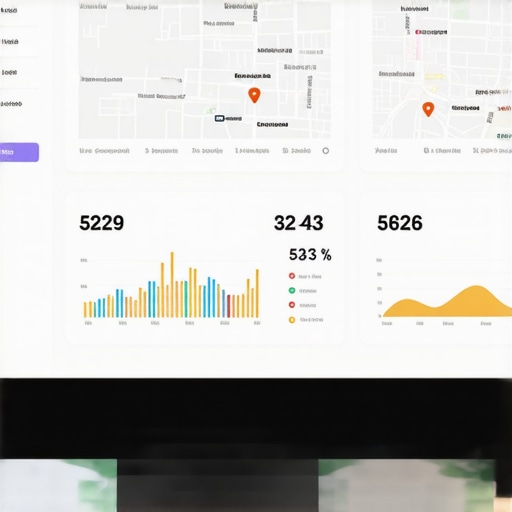 Local SEO Analytics Dashboard Screenshot of local SEO metrics and Google Maps data on a computer screen