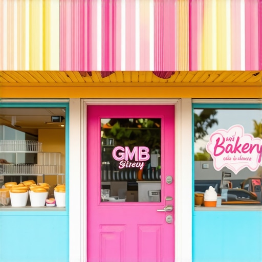 A high-quality image of a bakery storefront in Long Beach with vibrant signage and welcoming entrance.