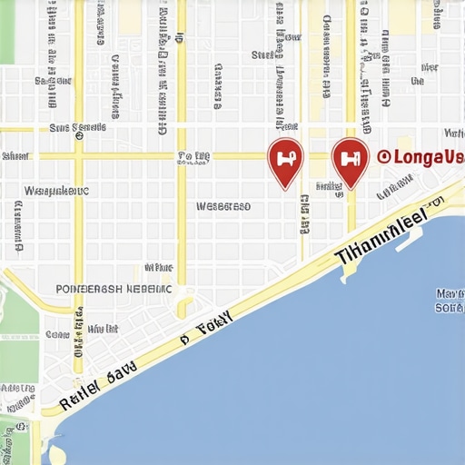 Detailed map of Long Beach showing SEO and Google Maps features.