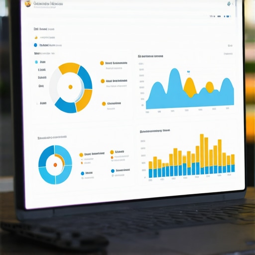 Laptop screen showing Google My Business analytics and listing optimization tools