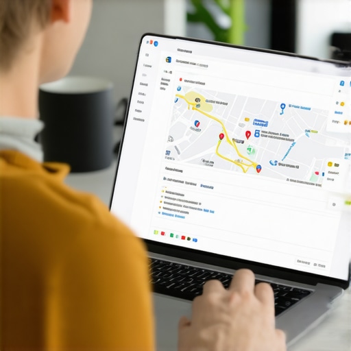 Person working on Google My Business dashboard on laptop for local SEO