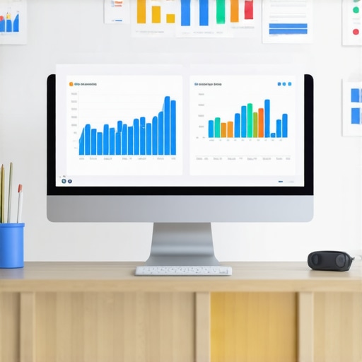 Person analyzing local SEO data on computer for Long Beach maps optimization.