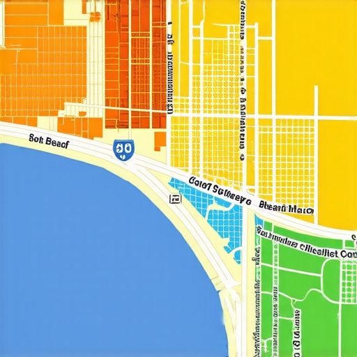 Long Beach Local Business Map Map of Long Beach with business locations and neighborhoods highlighted.